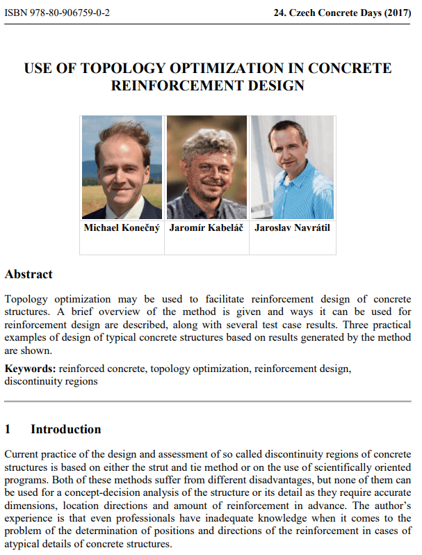 USE OF TOPOLOGY OPTIMIZATION IN CONCRETE REINFORCEMENT DESIGN