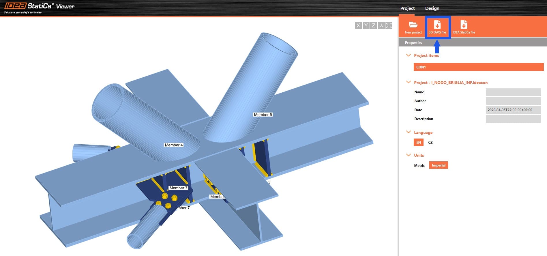 3D DWG file della connessione