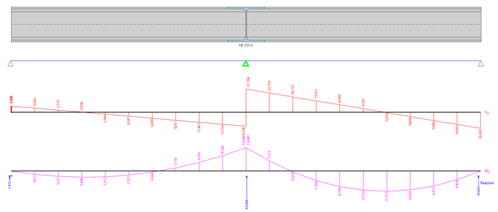 FIN EC - Acciaio -Calcolo Taglio Momento e Reazioni