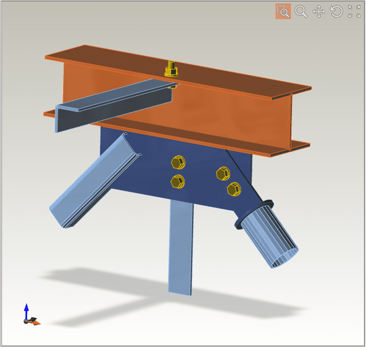 Nodo telaio acciaio 3D