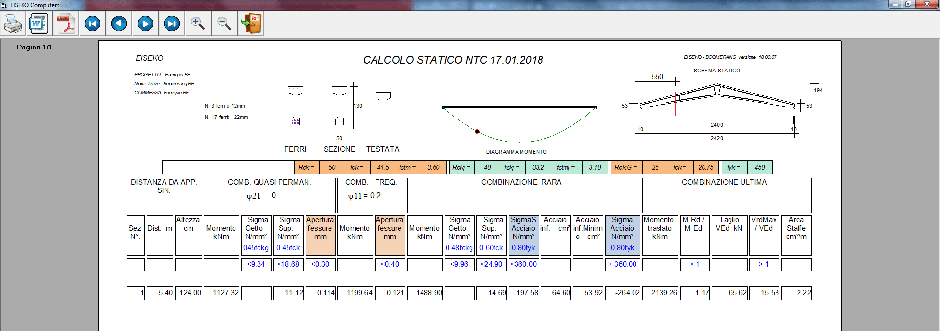  calcolo travi boomerang in armatura lenta