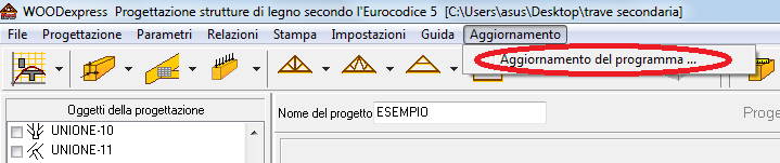 Aggiornamento del programma WOODexpress