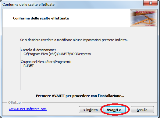 Aggiornamento del programma WOODexpress