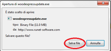 Aggiornamento del programma WOODexpress