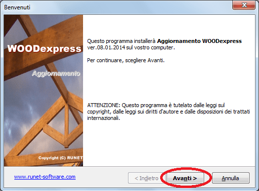 Aggiornamento del programma WOODexpress