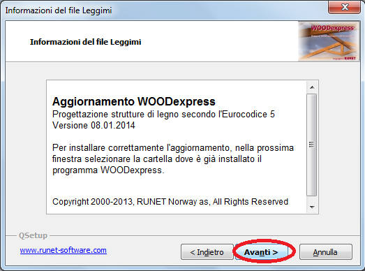 Aggiornamento del programma WOODexpress