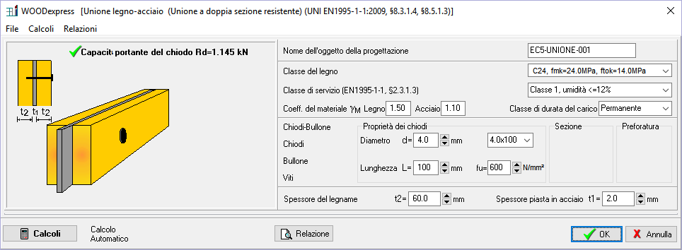 Progetto di connessioni in legno