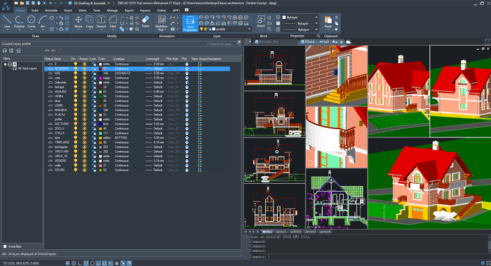 LAYER PALETTE zwcad