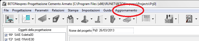 aggiornamento programma BETONexpress