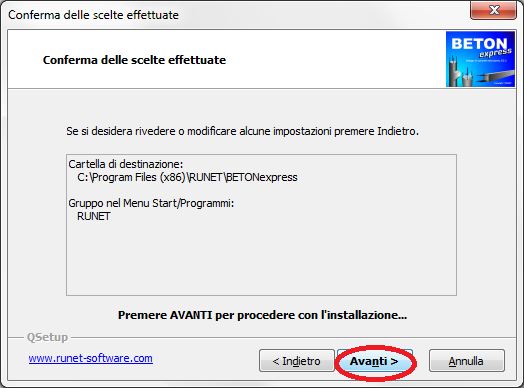 aggiornamento programma BETONexpress