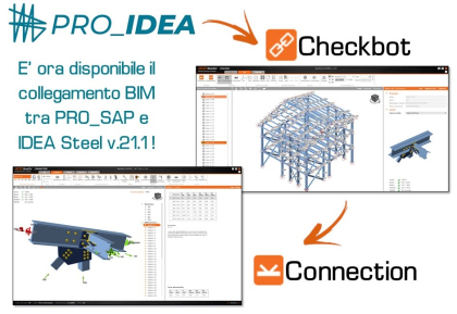 E ora disponibile il collegamento BIM tra PRO_SAP e IDEA Steel